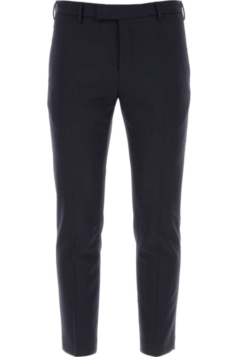 PT01 Clothing for Men PT01 Midnight Blue Stretch Wool Edge Cigarette Pant