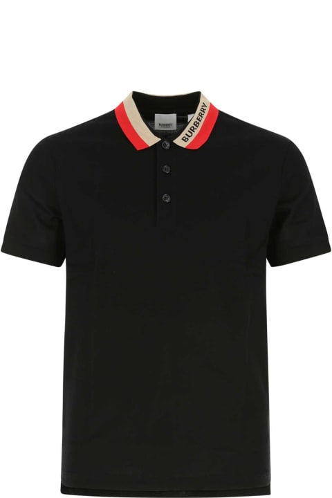 メンズ ウェアのセール Burberry Black Piquet Polo Shirt