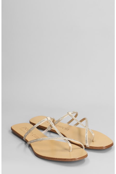 Pedro Garcia Shoes for Women Pedro Garcia Estee Flats In Beige Satin