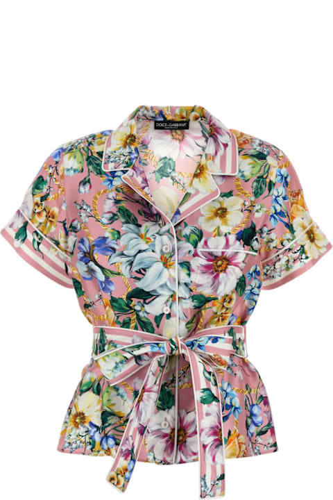الملابس خصم على السيدات Dolce & Gabbana Printed Satin Shirt