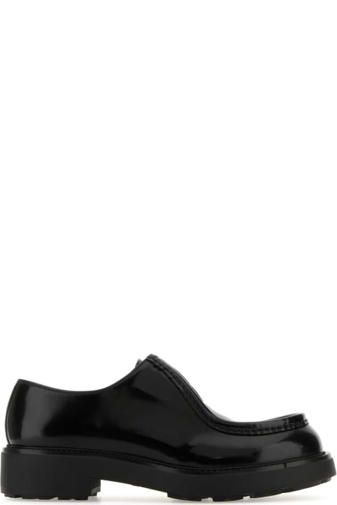 メンズ Pradaのローファー＆デッキシューズ Prada Black Leather Diapason Lace-up Shoes