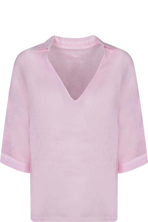120% Lino Clothing for Women 120% Lino Quartz Pink Linen Blouse