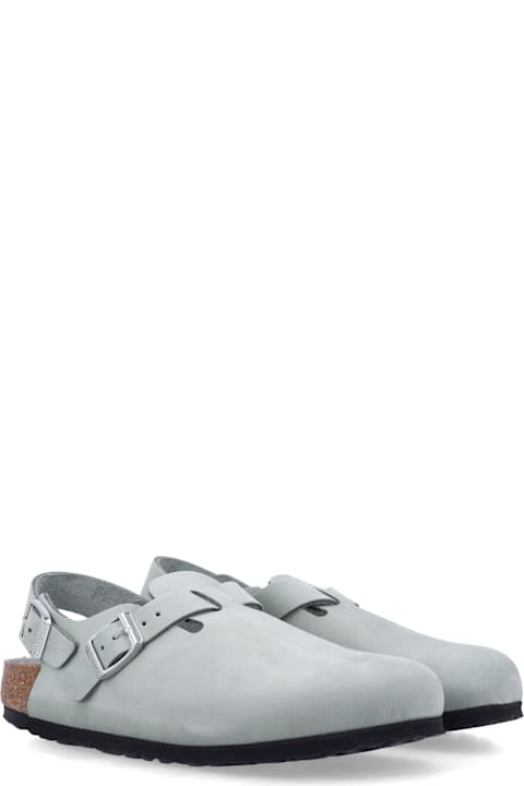 Birkenstock Tokio Nubuk In Pure Sage Leather Clog