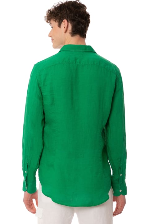 Homeware MC2 Saint Barth Man Green Linen Pamplona Shirt