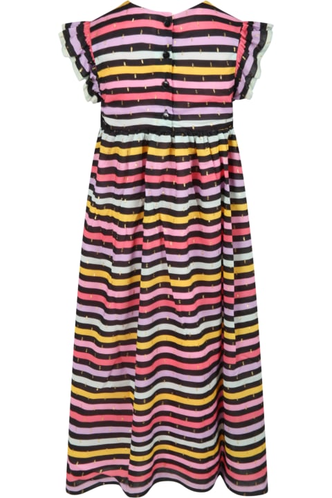 Multicolor Dress For Girl With Stripes