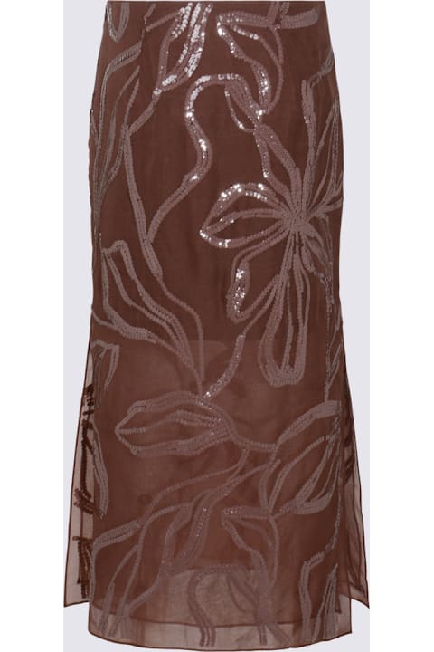 Homeware Brunello Cucinelli Bordeaux Silk Skirt