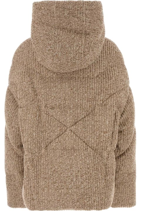 Khrisjoy Clothing for Women Khrisjoy Melange Beige Wool Blend Down Jacket