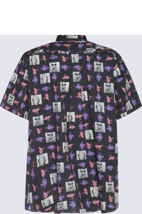 Shirts for Men Comme des Garçons Black Multicolour Cotton Shirt