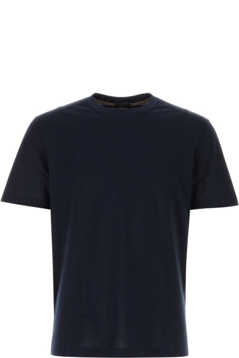 Brioni Topwear for Men Brioni Midnight Blue Cotton T-shirt