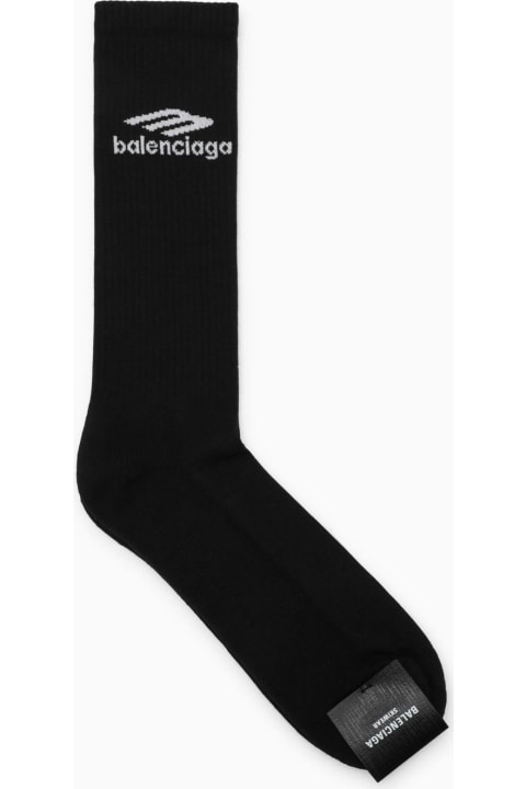 メンズ Balenciagaのアンダーウェア Balenciaga Black Socks With Logo