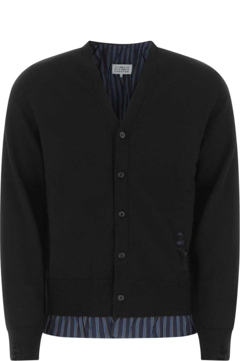 Maison Margiela Sweaters for Men Maison Margiela Distressed-effect V-neck Buttoned Cardigan