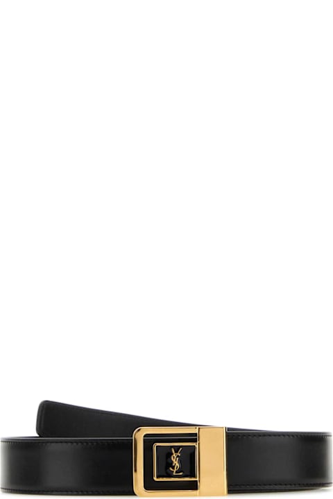 Saint Laurent Black Leather Belt