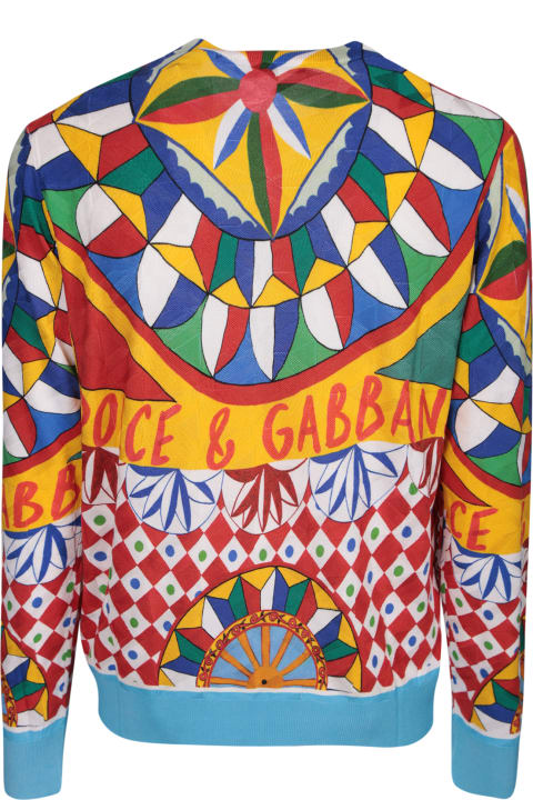 Sale for Men Dolce & Gabbana Cart Print Multicolor Jumper