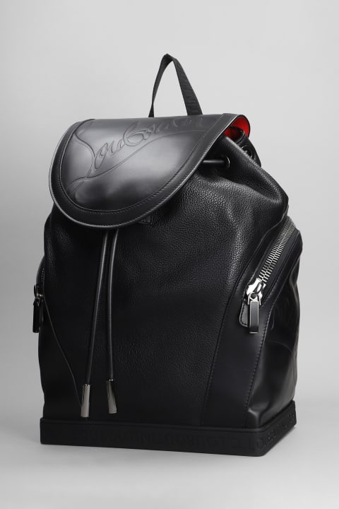 メンズ Christian Louboutinのバックパック Christian Louboutin Explorafunk S Backpack In Black Leather