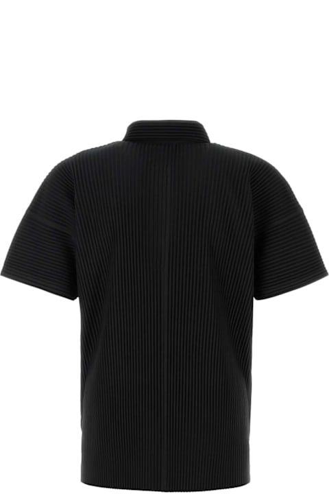 Homme Plissé Issey Miyake for Men Homme Plissé Issey Miyake Black Polyester Polo Shirt