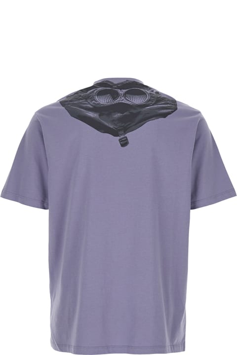 C.P. Company Topwear for Men C.P. Company Violet T-shirt With Logo Printed On The Front In Cotton Man