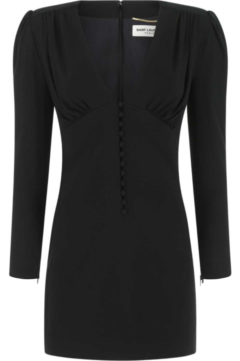 Saint Laurent Clothing for Women Saint Laurent Black Crepe Mini Dress