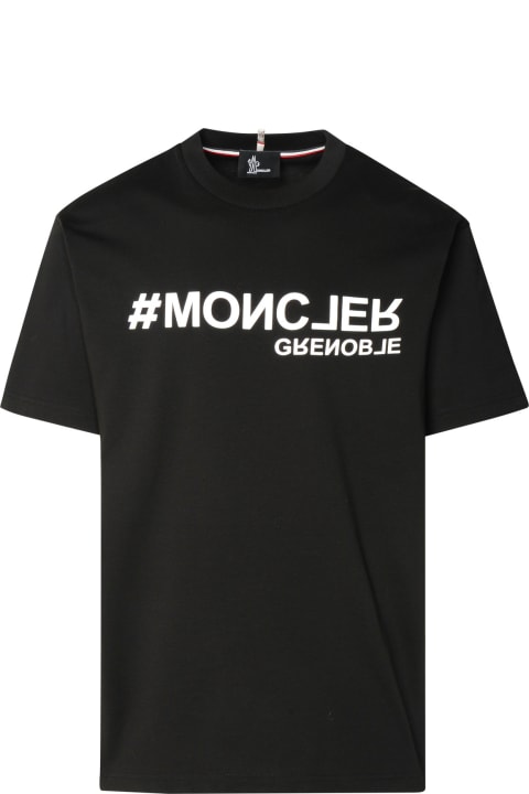 ウィメンズ Moncler Grenobleのトップス Moncler Grenoble Black Cotton T-shirt
