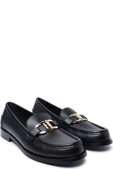 Ferragamo Flat Shoes for Women Ferragamo Black Leather Loafers