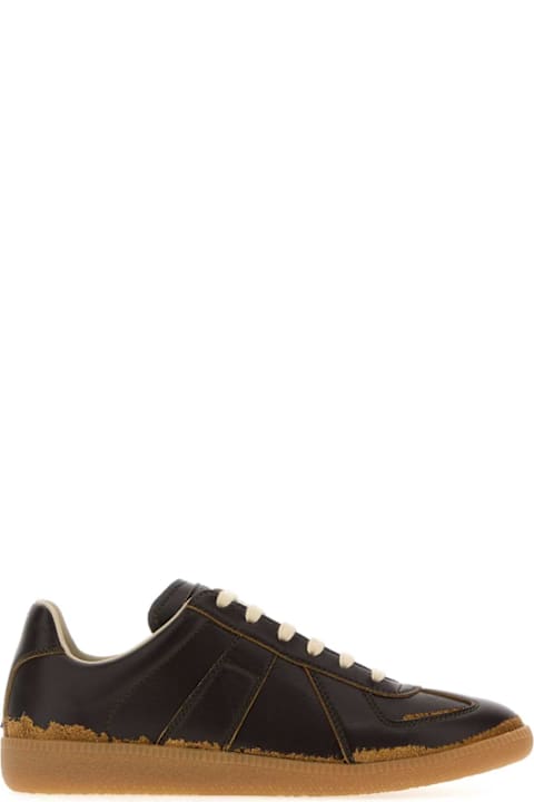 Homeware Maison Margiela Brown Leather Replica Sneakers