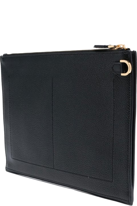 Tom Ford Wallets for Women Tom Ford Soft Grain Leather Flat Pouch With Strap