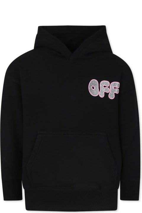 Off-White Sweaters & Sweatshirts for Girls Off-White Black Sweatshirt For Girl With Logo