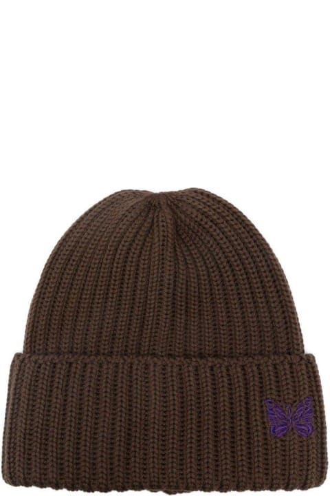 Needles Hats for Men Needles Butterfly Logo Embroidered Knitted Beanie