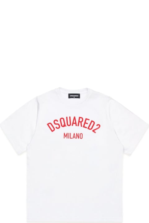 Dsquared2 قمصان بياقة دائرية وقمصان البولو لـ بنات Dsquared2 T-shirt Con Stampa