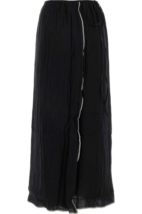 Baserange Skirts for Women Baserange Black Linen Skirt