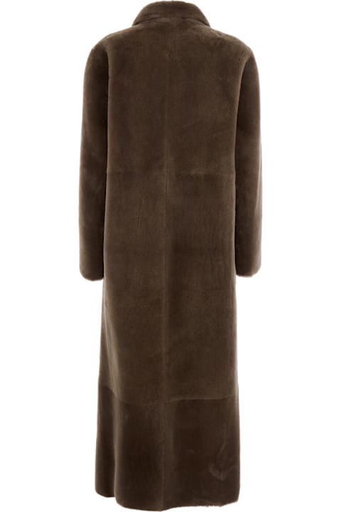 Blancha for Men Blancha Brown Coat With Classic Lapels And Reversible Design In Fur Woman