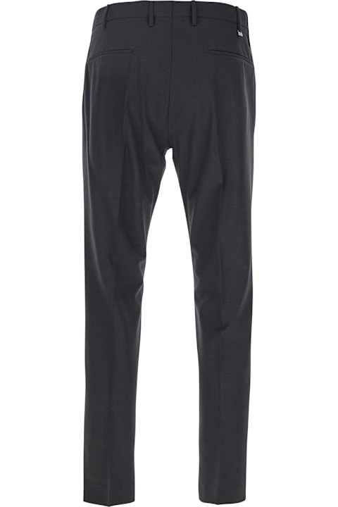 Homeware PT Torino Grey Slim Tailored Pants In Lightweight Flannel Man