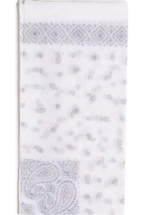 Eleventy Scarves for Men Eleventy Cotton Scarf In Paisley Print