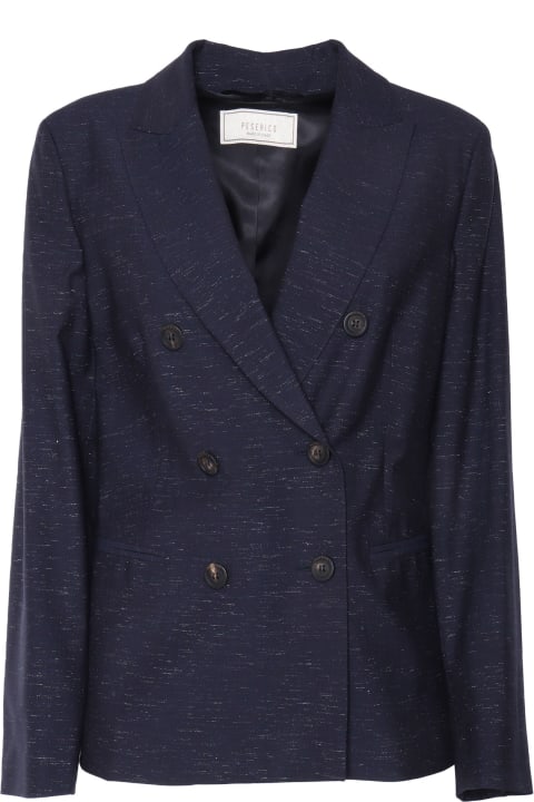 Peserico Coats & Jackets for Women Peserico Blue Double-breasted Blazer