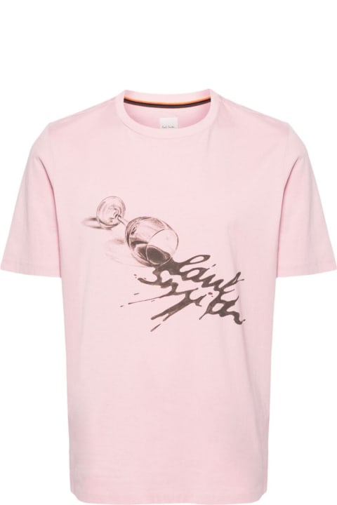 Paul Smith Topwear for Men Paul Smith Mens Wine Glass Print Tshirt