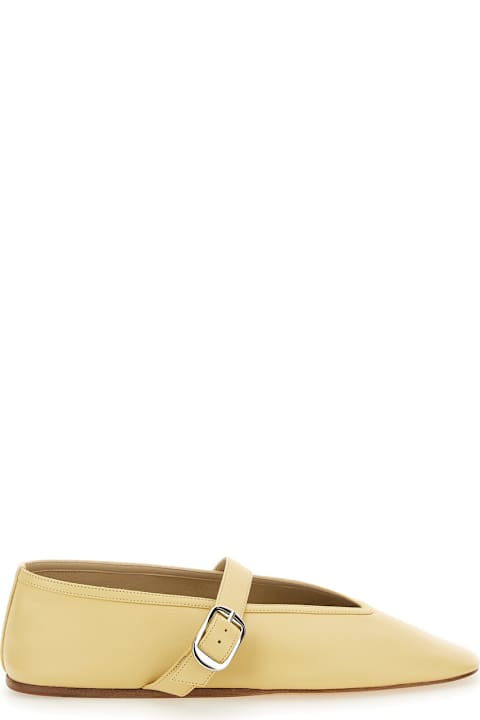 Homeware Le Monde Beryl 
stella
 Yellow Ballerinas With With Buckle Strap In Leather Woman