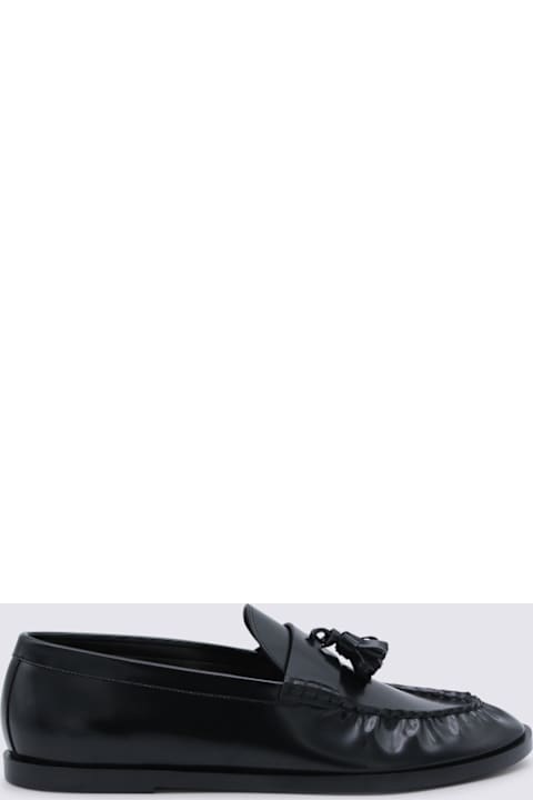 The Row Black Leather Loafers