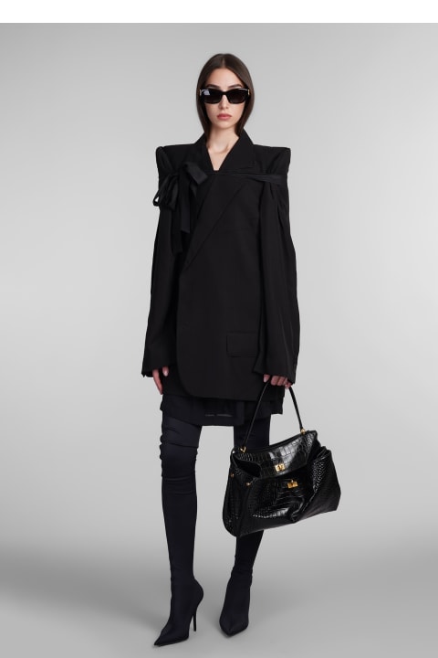 Balenciaga Coats & Jackets for Women Balenciaga Blazer In Black Wool And Polyester