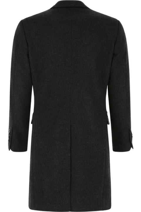 メンズ新着アイテム Dolce & Gabbana Slate Wool Blend Coat