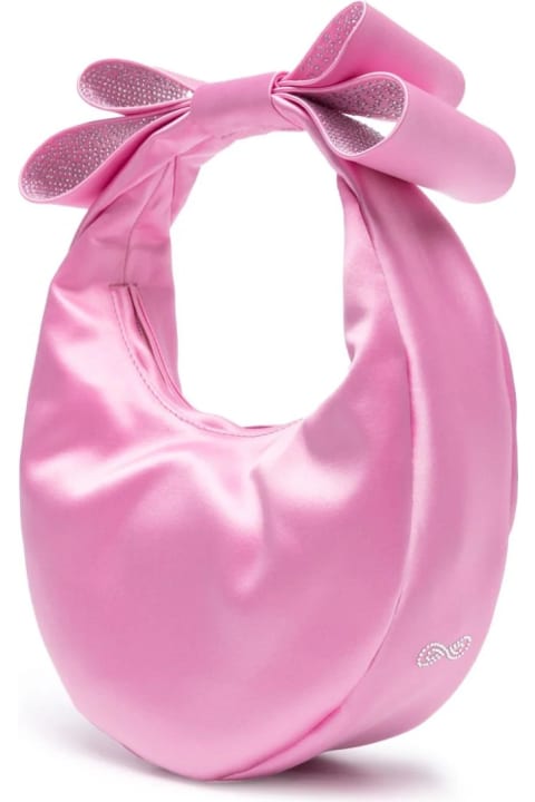 Mach & Mach Totes for Women Mach & Mach Pink Small Cadeau Satin Tote Bag
