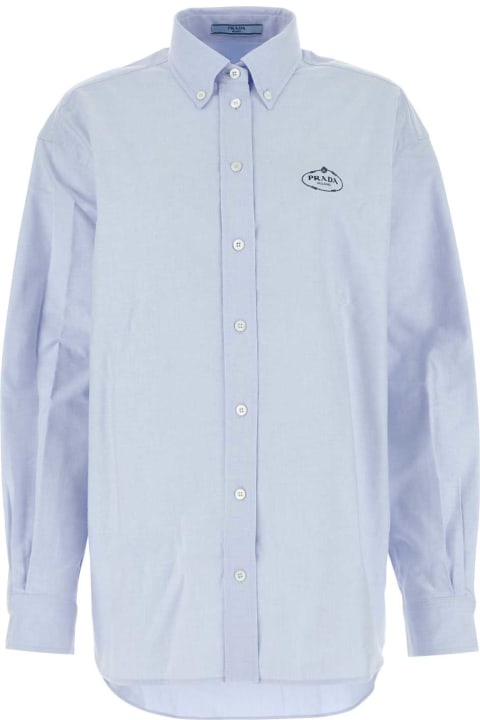 ウィメンズ新着アイテム Prada Light Blue Oxford Oversize Shirt