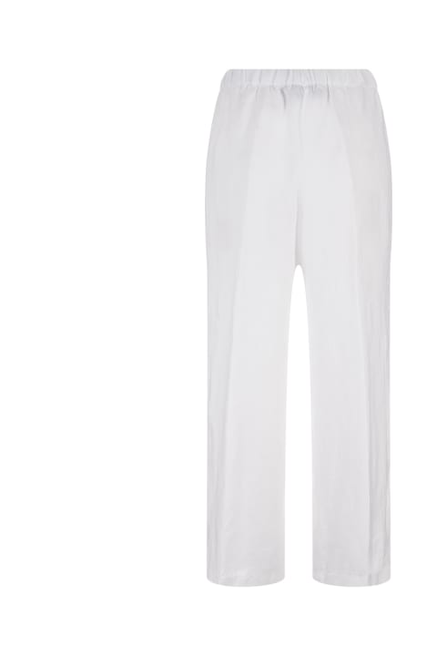Aspesi Pants & Shorts for Women Aspesi White Linen Palazzo Trousers