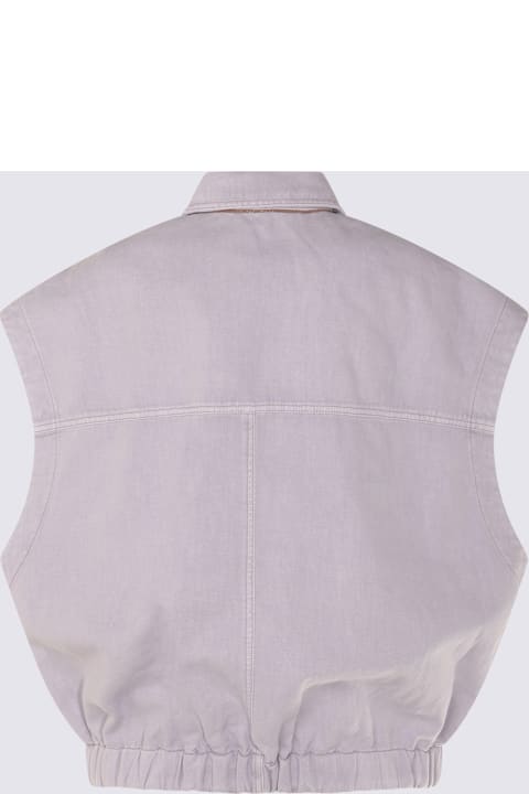 Brunello Cucinelli for Kids Brunello Cucinelli Light Violet Cotton Blend Shirt
