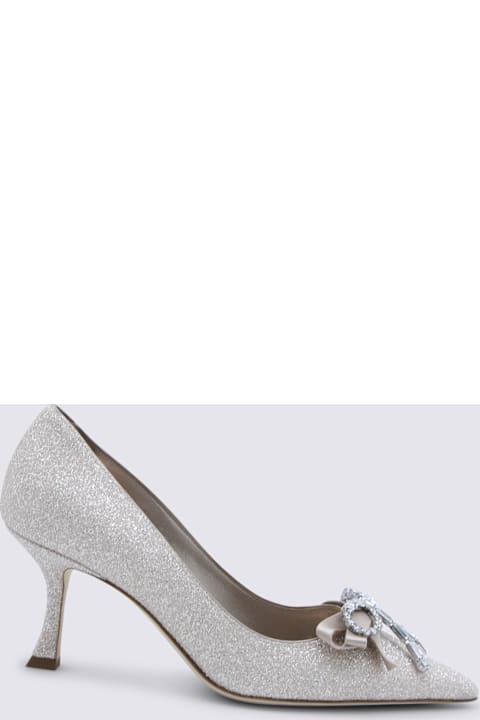 Jimmy Choo Silver Auria 70 Pumps