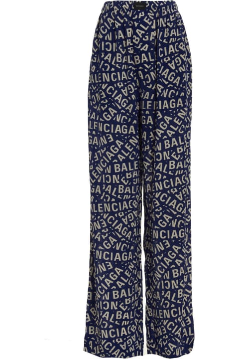 Balenciaga Clothing for Women Balenciaga Printed Silk Pajama Pants