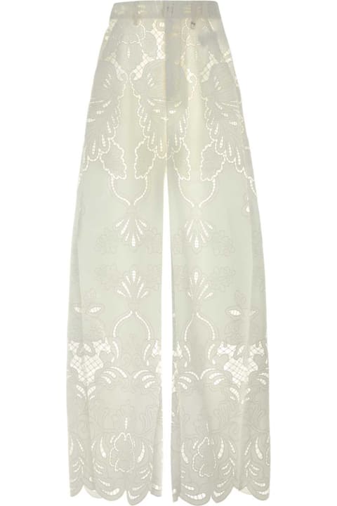 Giuseppe di Morabito for Men Giuseppe di Morabito White Broderie Anglaise Wide-leg Pant