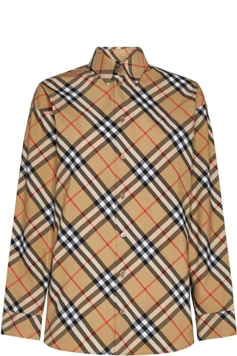 Topwear for Women Burberry Check Printed Long Sleeved Shirt