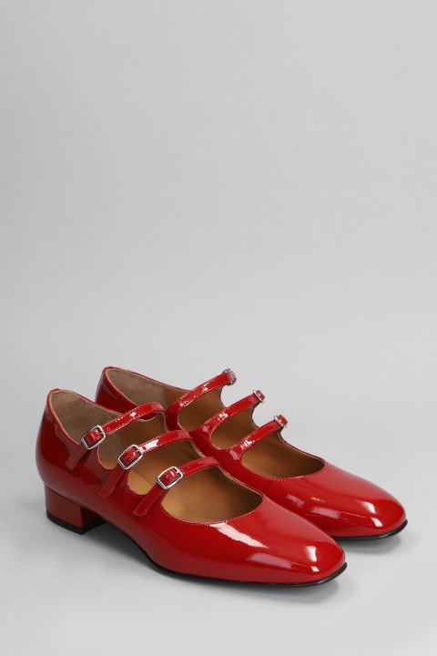 Carel High-Heeled Shoes for Women Carel Ariana Ballet Flats In Red Patent Leather