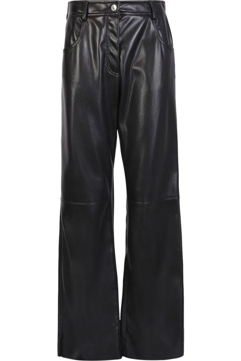 Fashion for Women MSGM Straight Leg Trousers In Eco-nappa By . Must Have Garment That Can Never Be Missing In The Wardrobe; Minimal And Casual MSGM