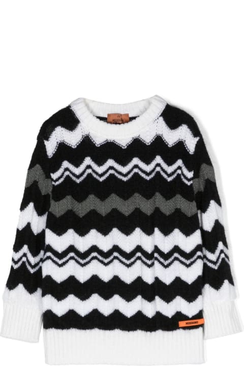 Missoni Kids Sweaters & Sweatshirts for Boys Missoni Kids Black And White Chevron Pattern Pullover
