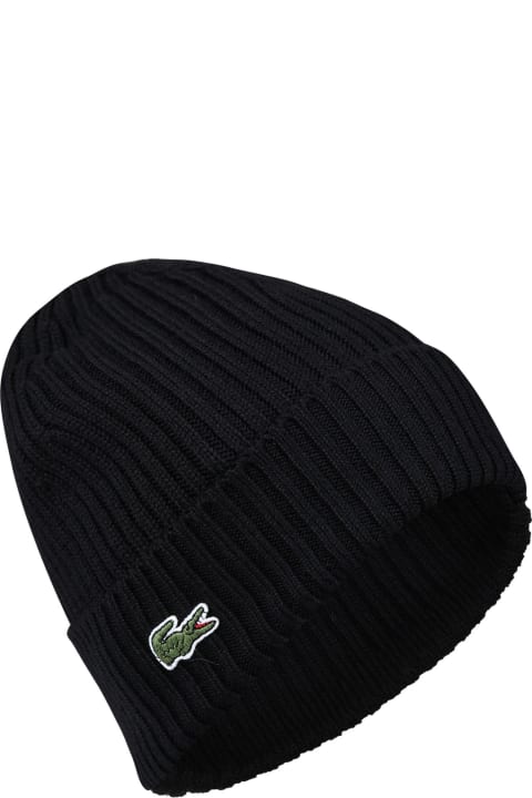 Lacoste Accessories & Gifts for Boys Lacoste Black Hat For Boy With Patch Of The Iconic Logo